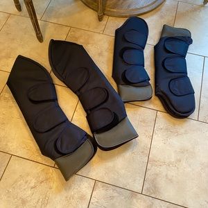 Equine navy blue shipping boots